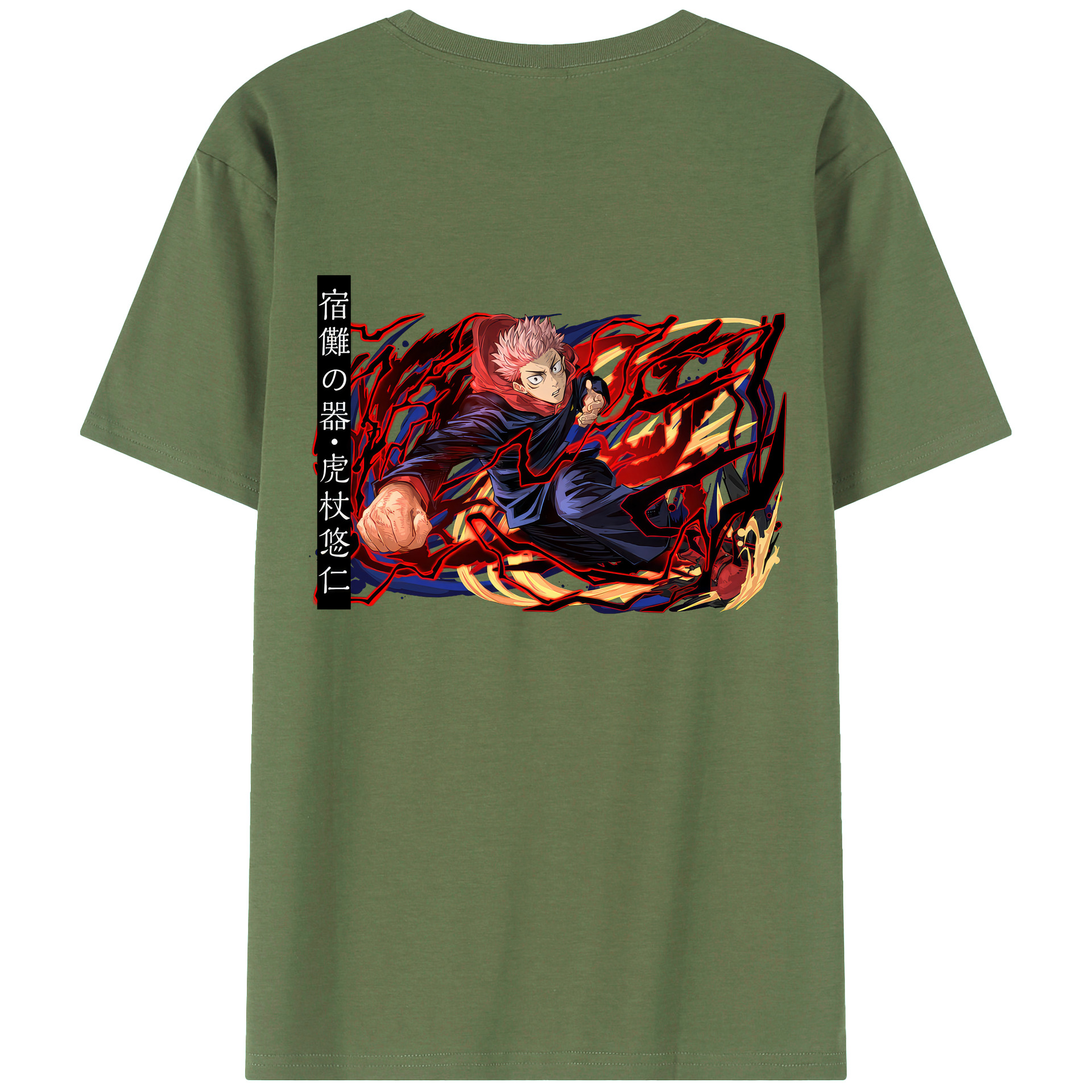 （画像用） 呪術廻戦 Jujutsu Kaisen 綿100％ メンズ半袖Tシャツ（バックプリント） 通気性